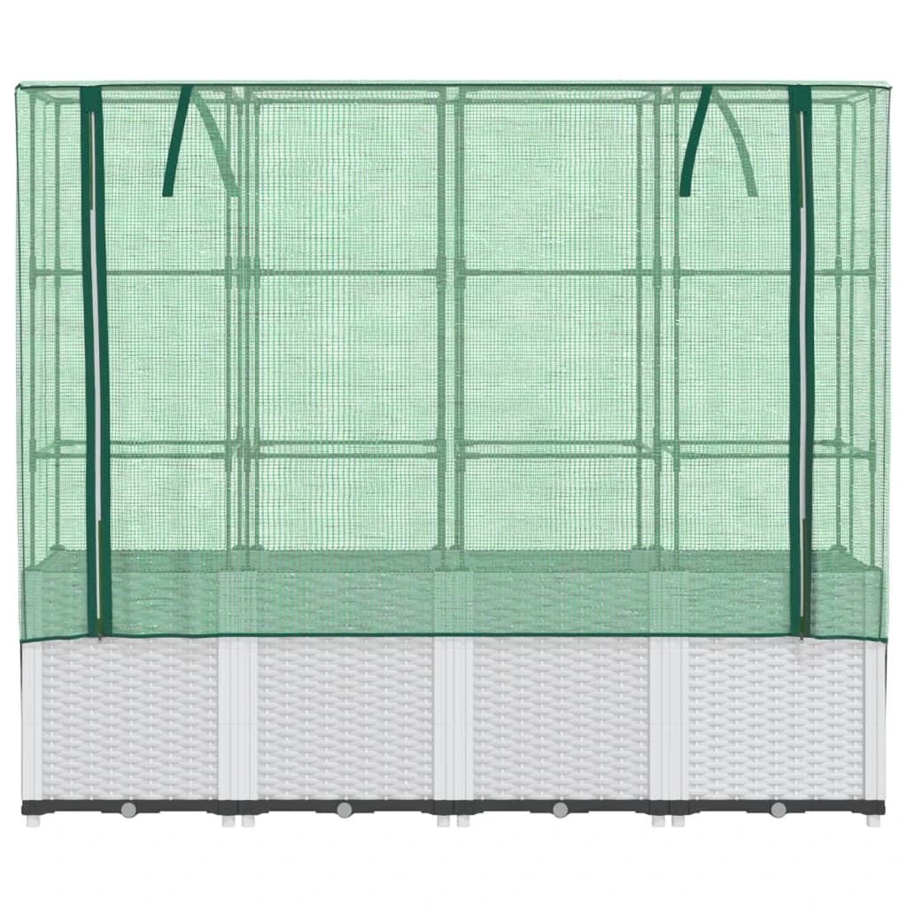 vidaXL Raised Bed with Greenhouse Cover Rattan Look 160x40x153 cm by vidaXL