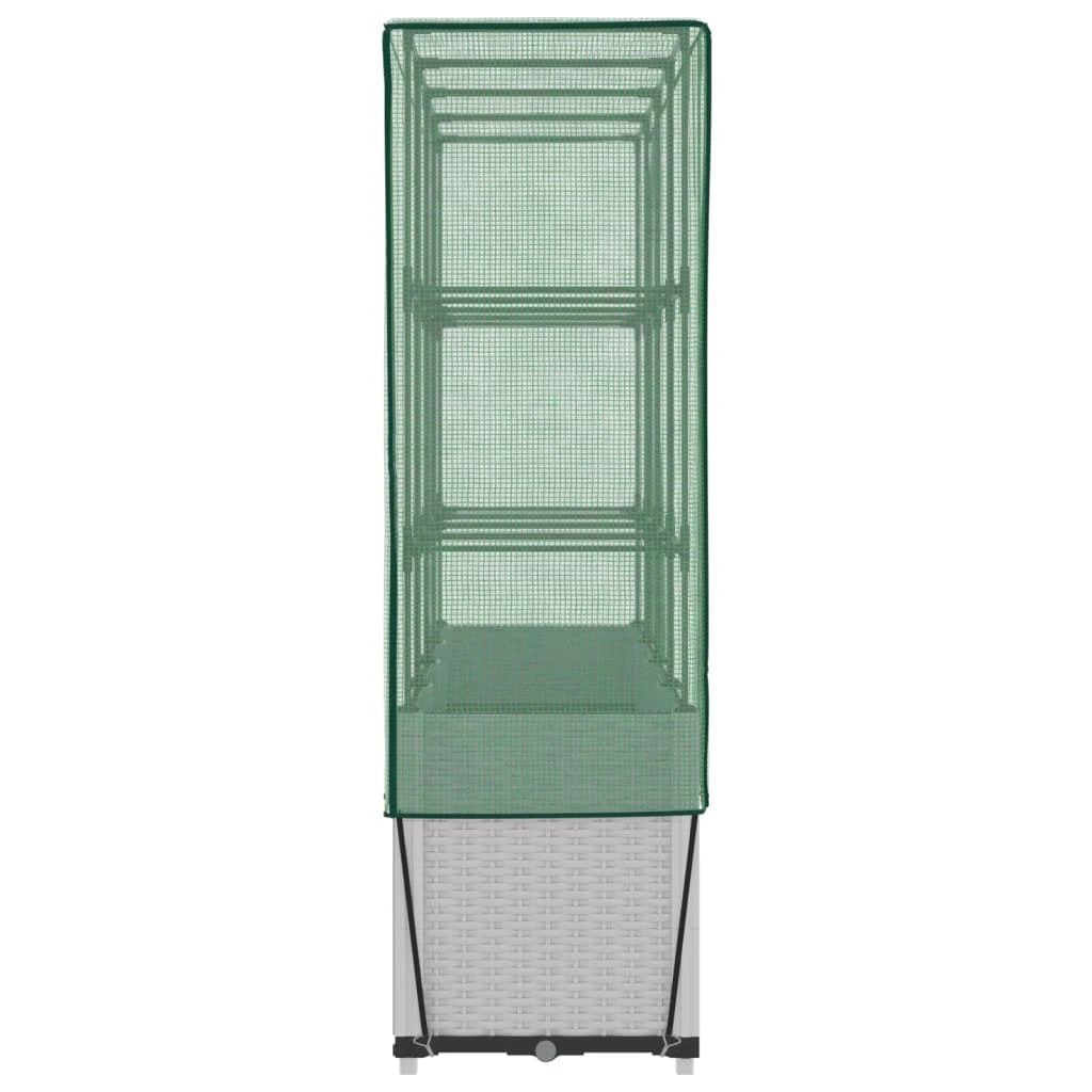vidaXL Raised Bed with Greenhouse Cover Rattan Look 160x40x153 cm by vidaXL