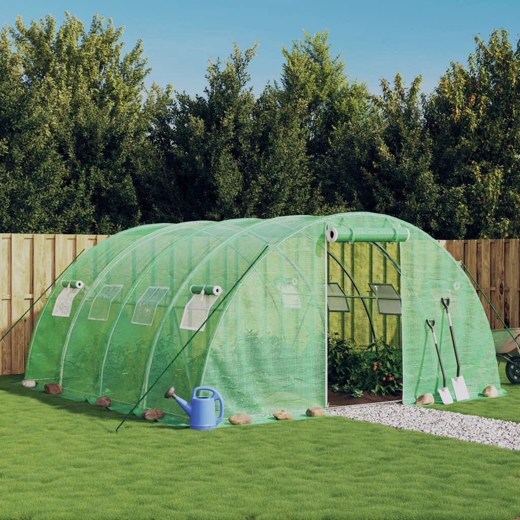 vidaXL Greenhouse with Steel Frame Green 8 m² 4x2x2 m by vidaXL