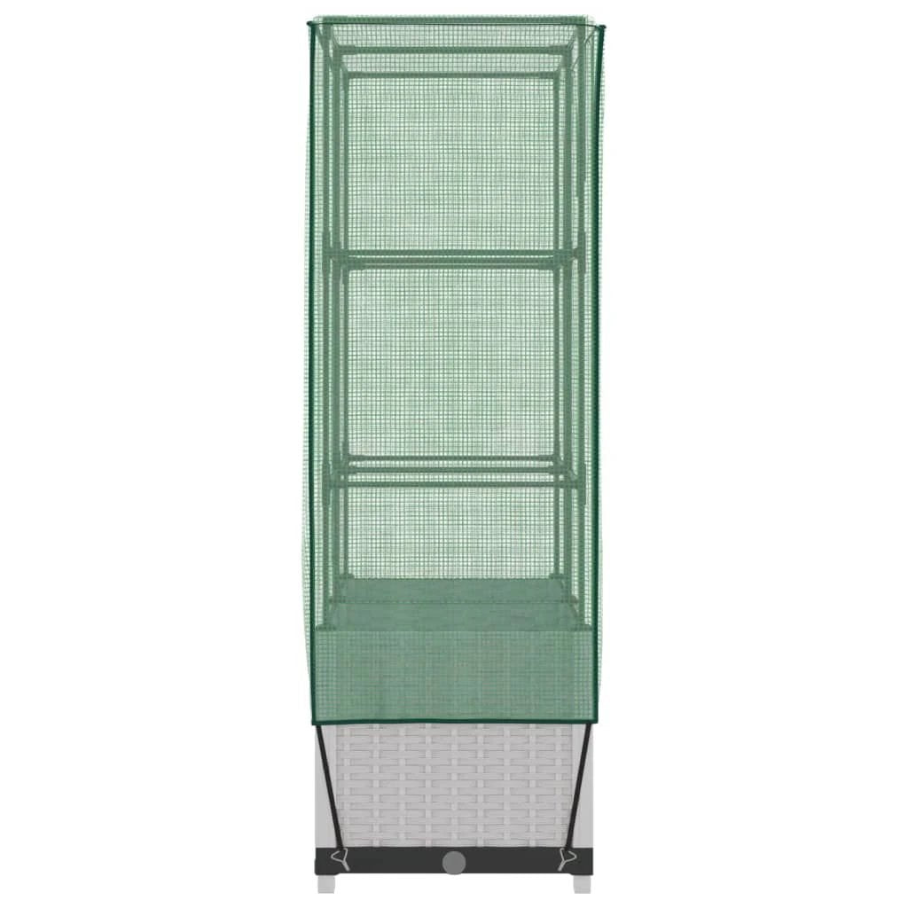 vidaXL Raised Bed with Greenhouse Cover Rattan Look 40x40x123 cm by vidaXL