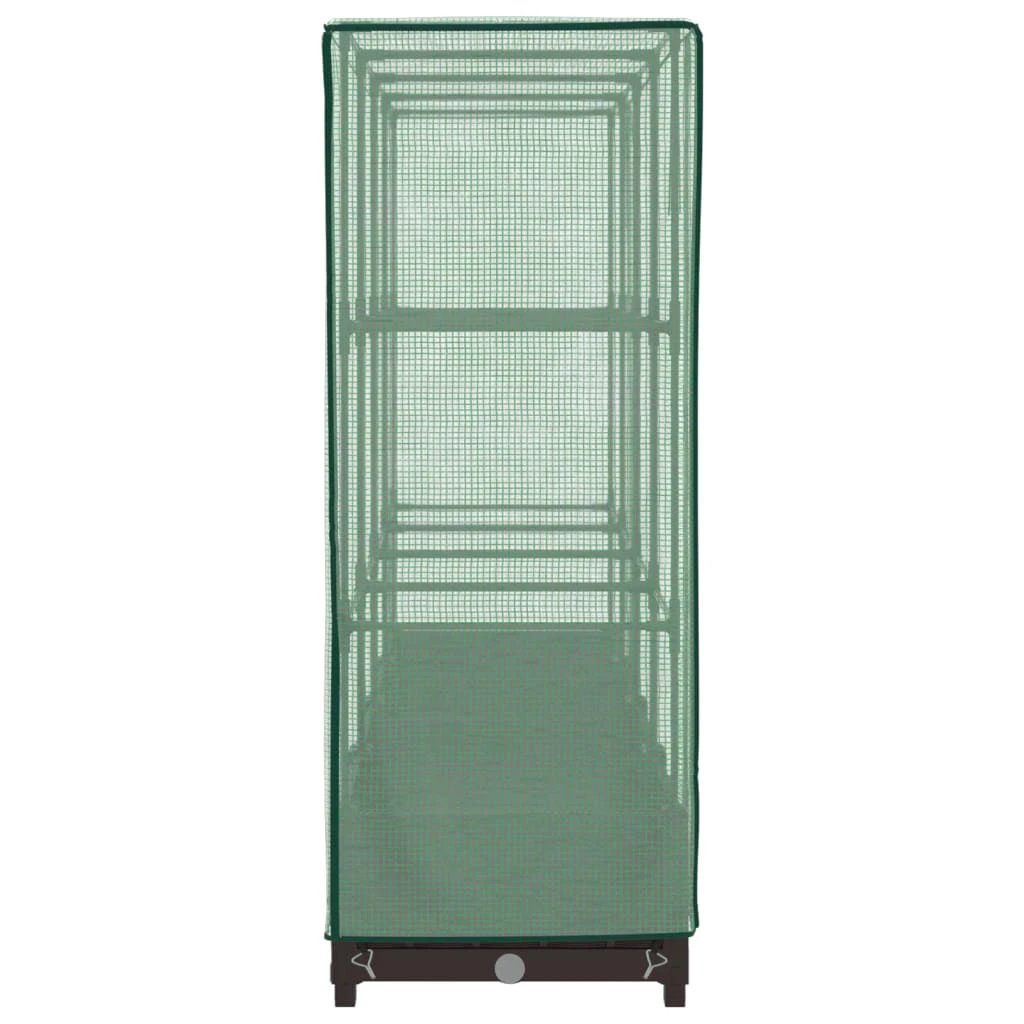 vidaXL vidaXL Raised Bed with Greenhouse Cover Rattan Look 40x40x123 cm - Greenhouse