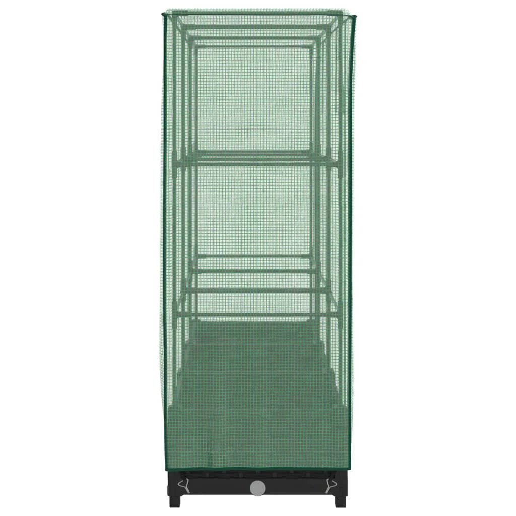 vidaXL vidaXL Raised Bed with Greenhouse Cover Rattan Look 40x40x123 cm - Greenhouse