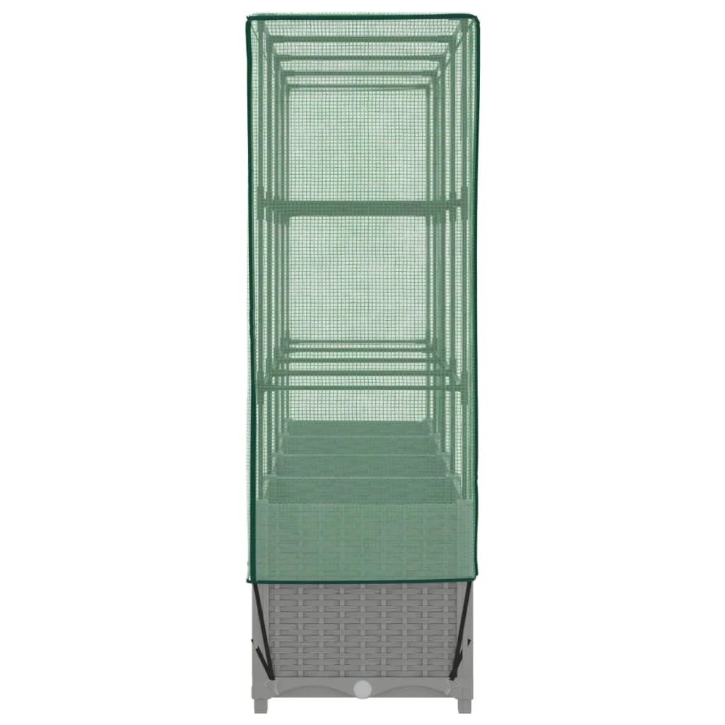 vidaXL Raised Bed with Greenhouse Cover Rattan Look 40x40x123 cm by vidaXL