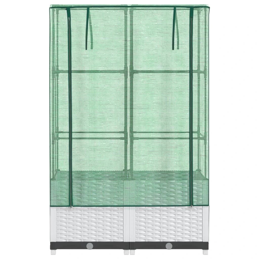 vidaXL Raised Bed with Greenhouse Cover Rattan Look 40x40x123 cm by vidaXL
