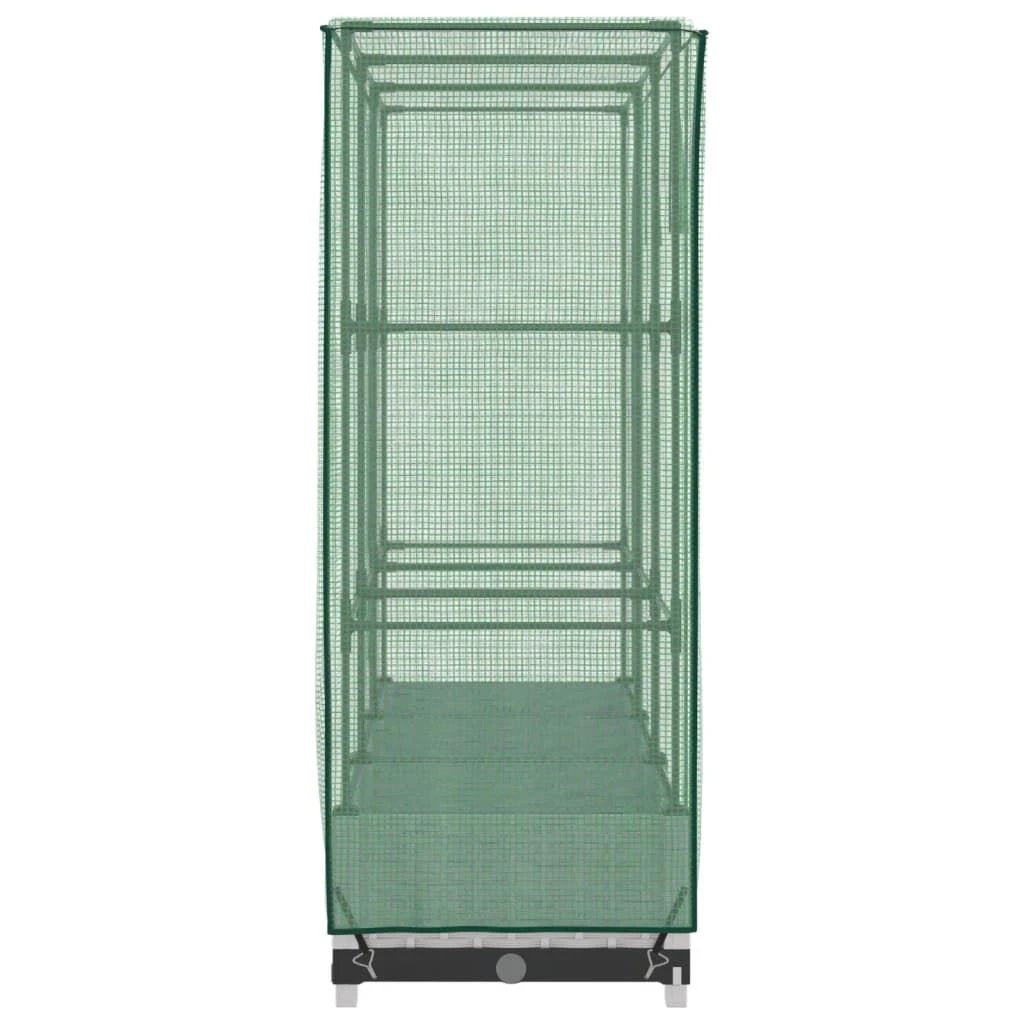 vidaXL vidaXL Raised Bed with Greenhouse Cover Rattan Look 40x40x123 cm - Greenhouse