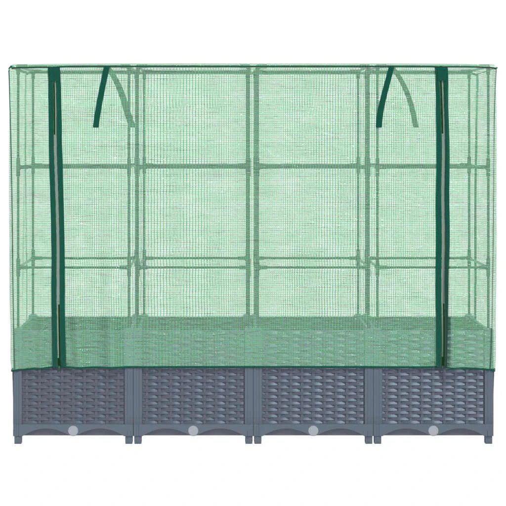 vidaXL Raised Bed with Greenhouse Cover Rattan Look 40x40x123 cm by vidaXL
