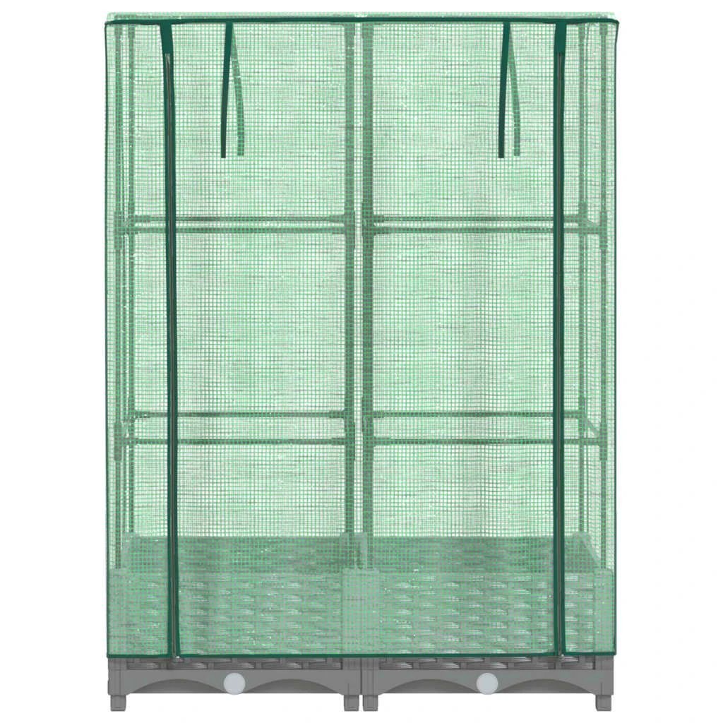 vidaXL Raised Bed with Greenhouse Cover Rattan Look 40x40x123 cm by vidaXL