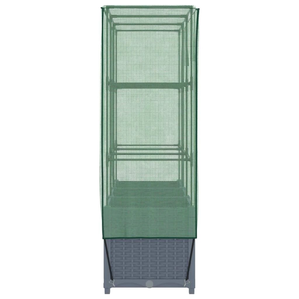 vidaXL Raised Bed with Greenhouse Cover Rattan Look 40x40x123 cm by vidaXL