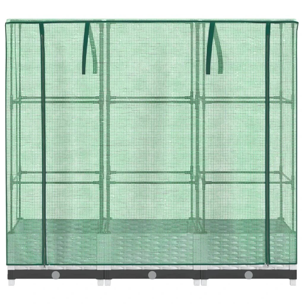 vidaXL vidaXL Raised Bed with Greenhouse Cover Rattan Look 40x40x123 cm - Greenhouse