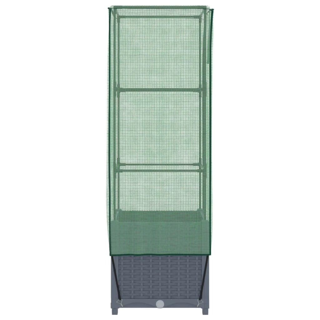 vidaXL Raised Bed with Greenhouse Cover Rattan Look 40x40x123 cm by vidaXL