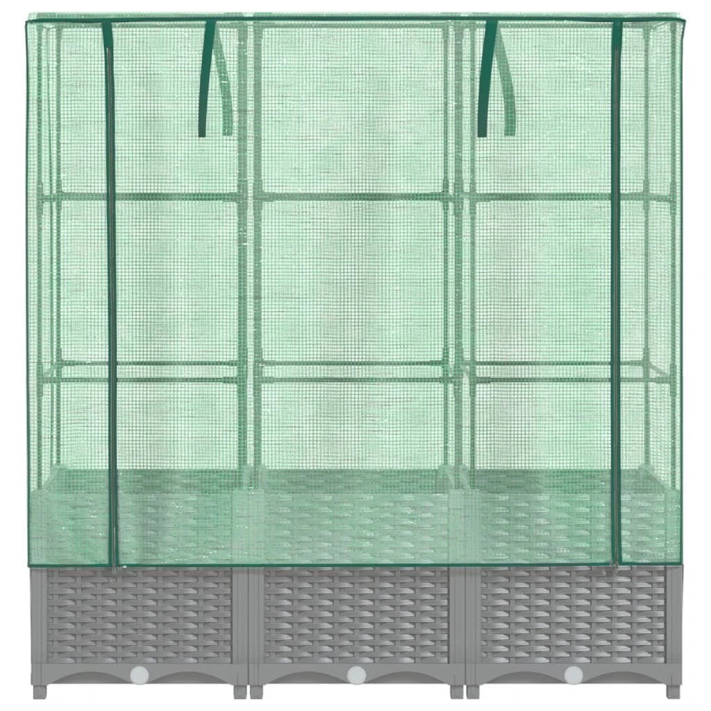 vidaXL vidaXL Raised Bed with Greenhouse Cover Rattan Look 40x40x123 cm - Greenhouse