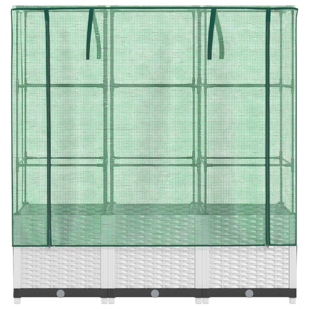 vidaXL Raised Bed with Greenhouse Cover Rattan Look 40x40x123 cm by vidaXL