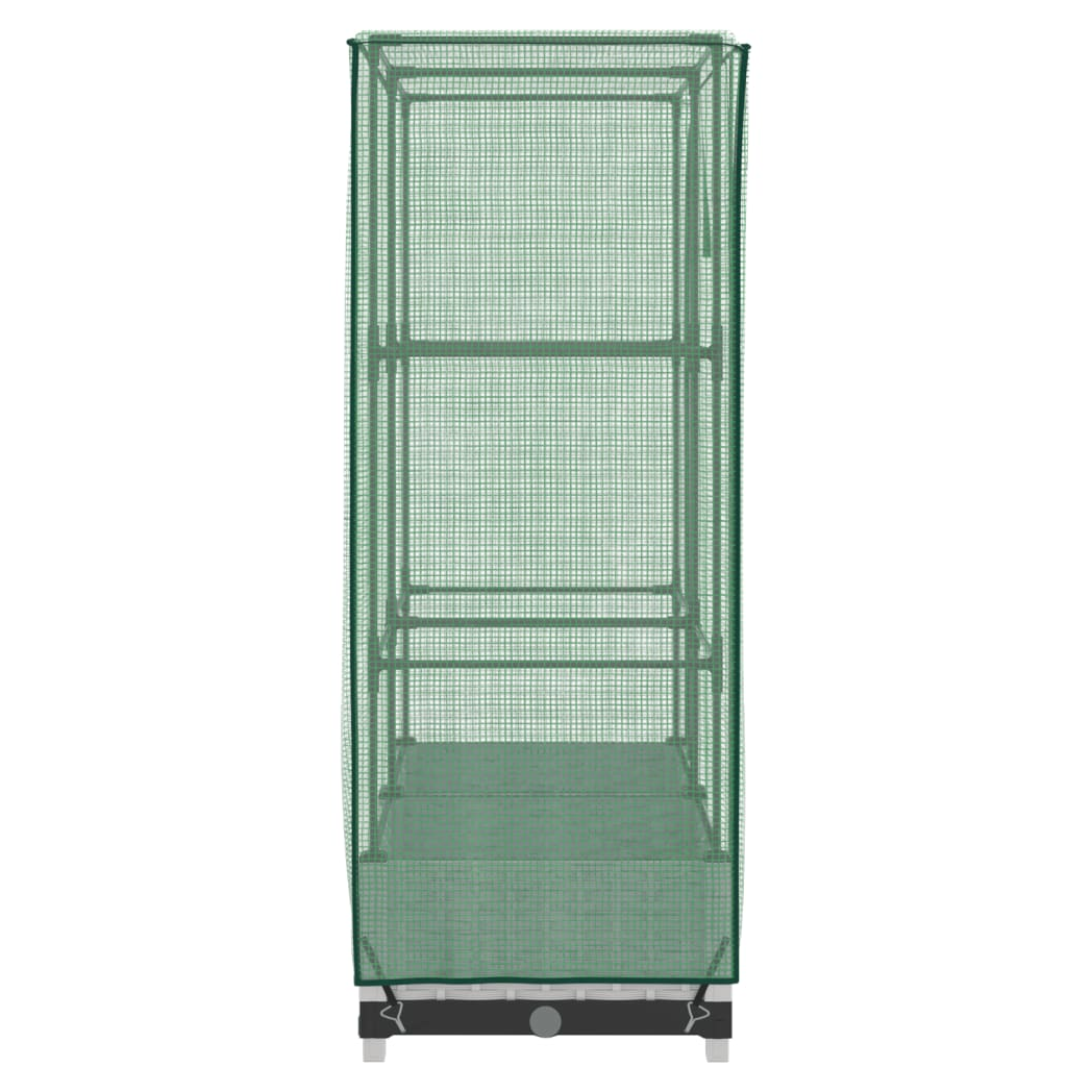 vidaXL vidaXL Raised Bed with Greenhouse Cover Rattan Look 40x40x123 cm - Greenhouse