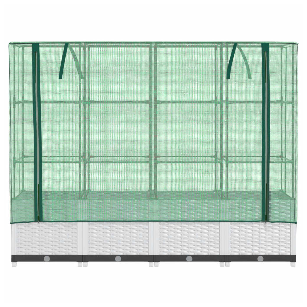 vidaXL Raised Bed with Greenhouse Cover Rattan Look 40x40x123 cm by vidaXL
