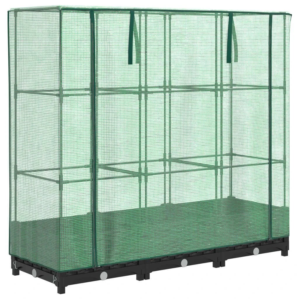vidaXL vidaXL Raised Bed with Greenhouse Cover Rattan Look 40x40x123 cm - Greenhouse