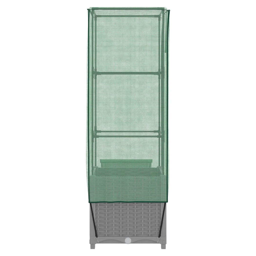 vidaXL vidaXL Raised Bed with Greenhouse Cover Rattan Look 40x40x123 cm - Greenhouse