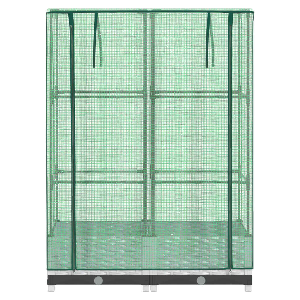 vidaXL vidaXL Raised Bed with Greenhouse Cover Rattan Look 40x40x123 cm - Greenhouse