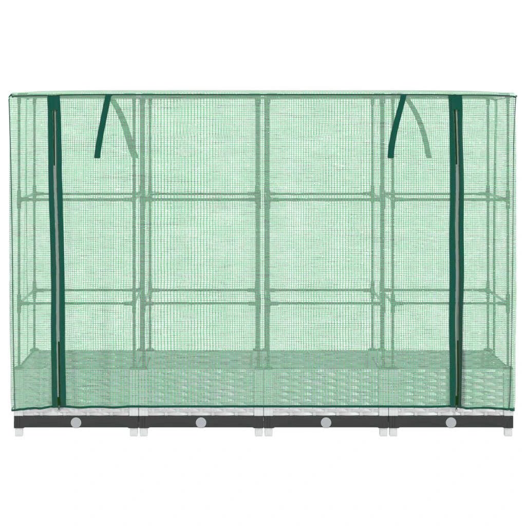 vidaXL vidaXL Raised Bed with Greenhouse Cover Rattan Look 40x40x123 cm - Greenhouse