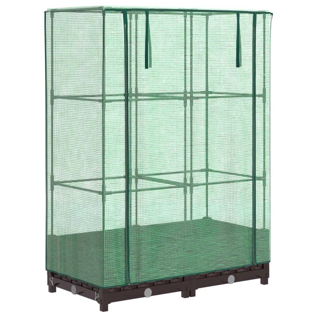 vidaXL Raised Bed with Greenhouse Cover Rattan Look 40x40x123 cm by vidaXL