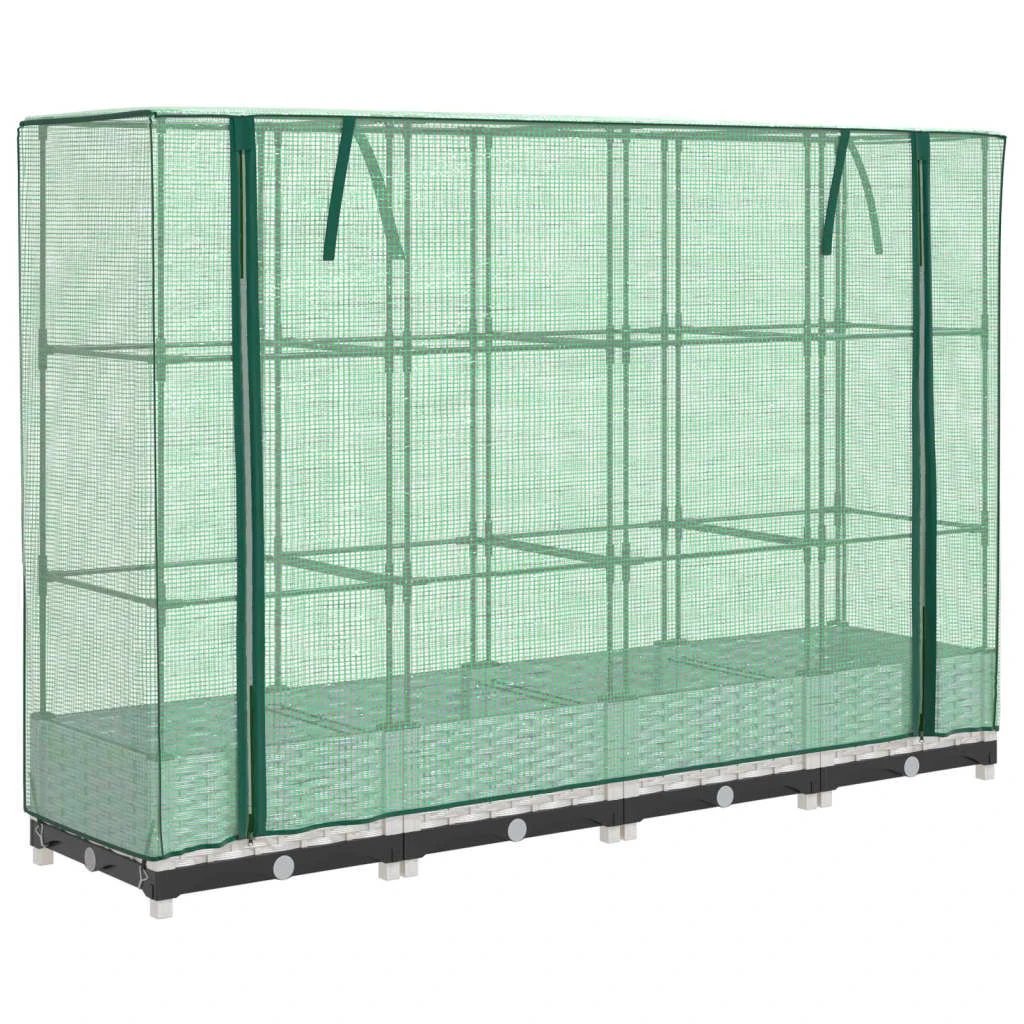 vidaXL vidaXL Raised Bed with Greenhouse Cover Rattan Look 40x40x123 cm - Greenhouse