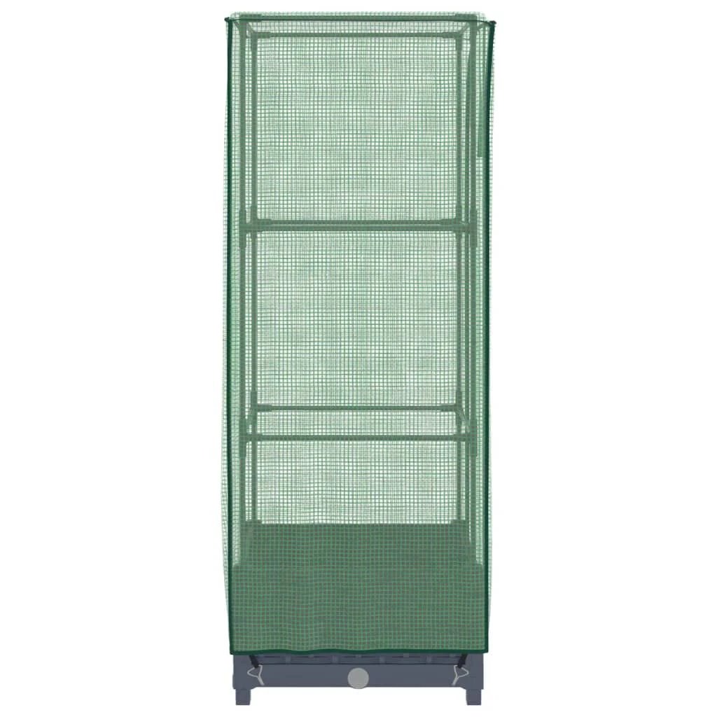 vidaXL Raised Bed with Greenhouse Cover Rattan Look 40x40x123 cm by vidaXL