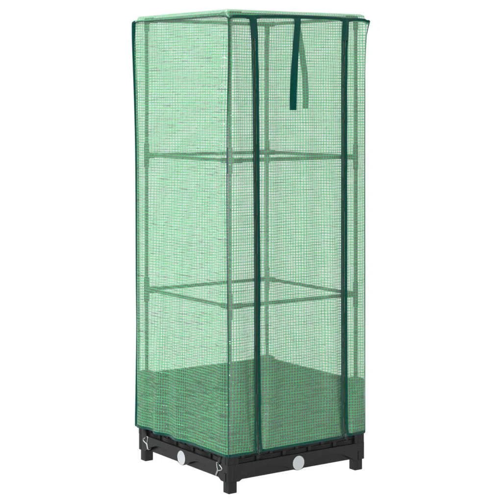 vidaXL Raised Bed with Greenhouse Cover Rattan Look 40x40x123 cm by vidaXL