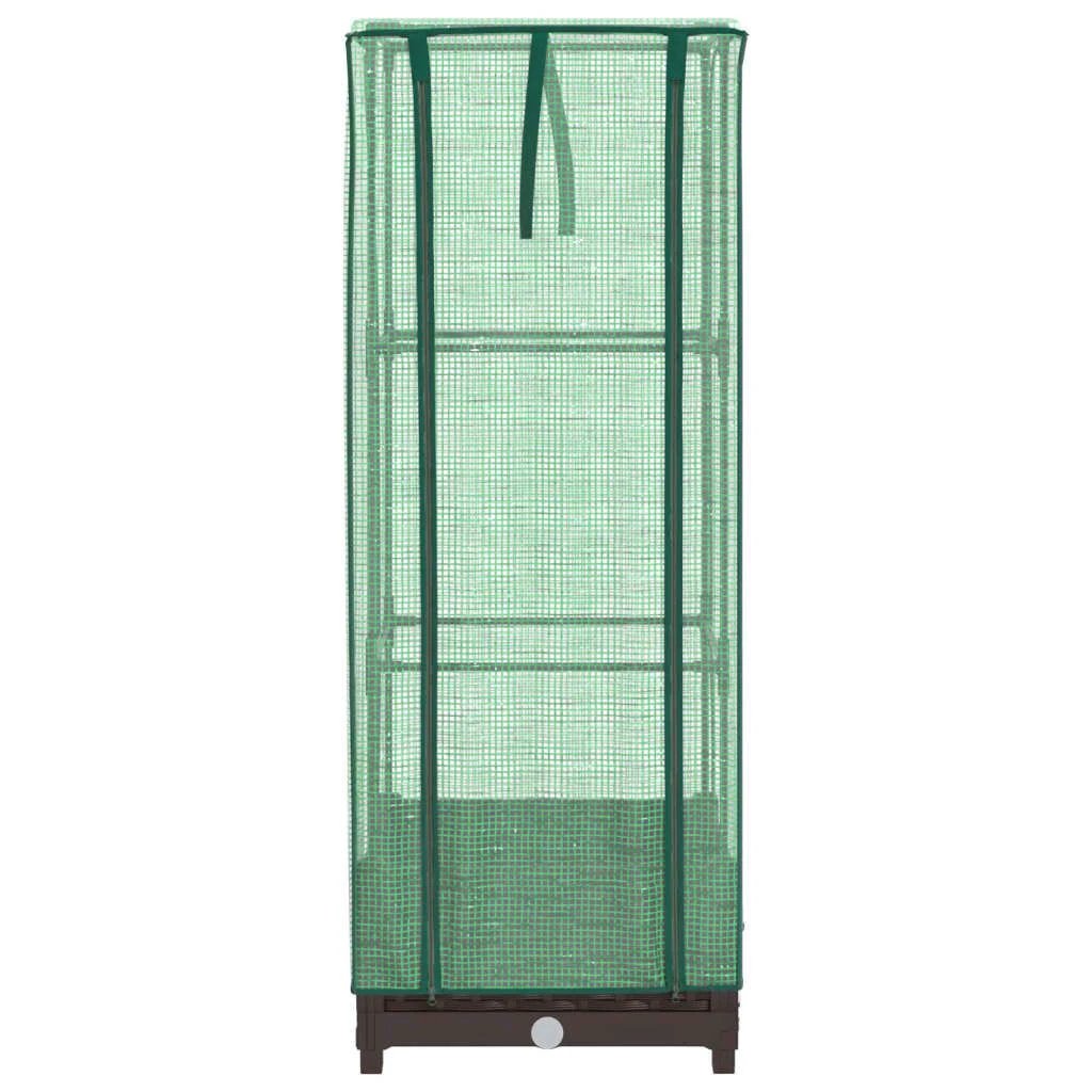 vidaXL vidaXL Raised Bed with Greenhouse Cover Rattan Look 40x40x123 cm - Greenhouse