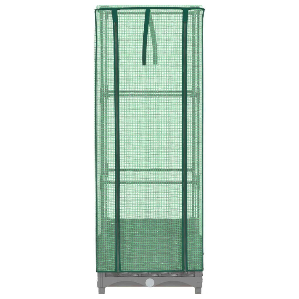 vidaXL vidaXL Raised Bed with Greenhouse Cover Rattan Look 40x40x123 cm - Greenhouse