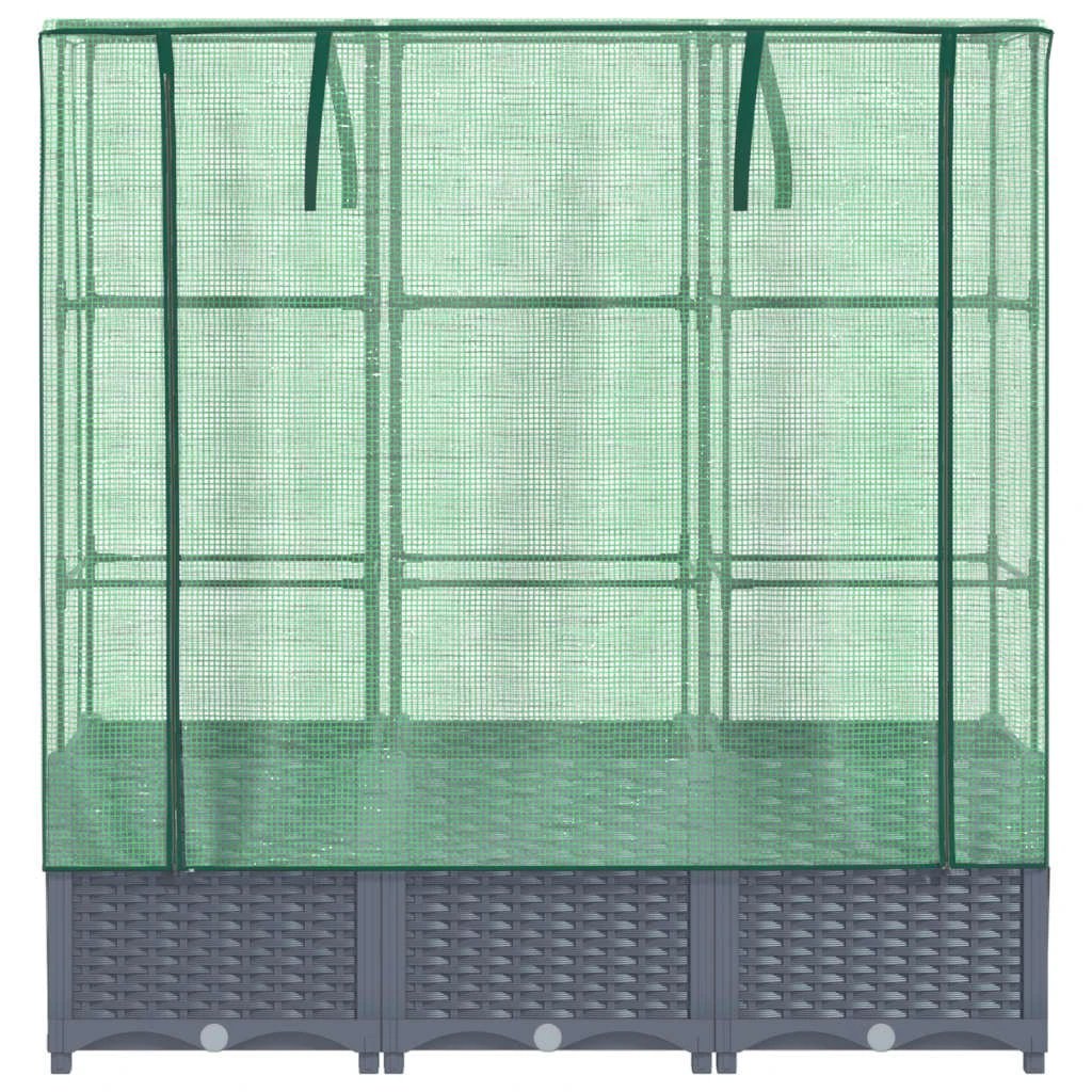 vidaXL Raised Bed with Greenhouse Cover Rattan Look 40x40x123 cm by vidaXL
