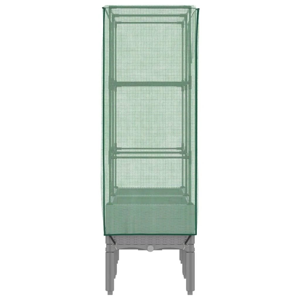 vidaXL Raised Bed with Greenhouse Cover Rattan Look 40x40x140 cm by vidaXL