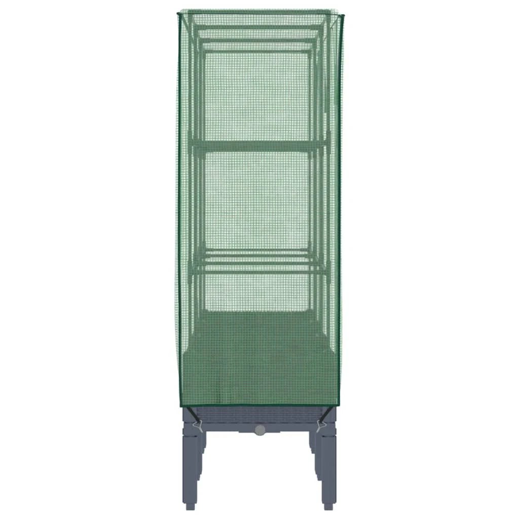 vidaXL Raised Bed with Greenhouse Cover Rattan Look 40x40x140 cm by vidaXL