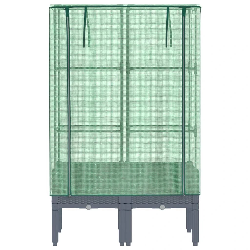 vidaXL Raised Bed with Greenhouse Cover Rattan Look 40x40x140 cm by vidaXL