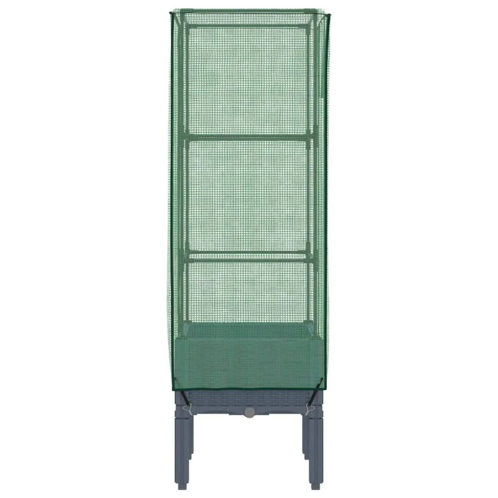 vidaXL vidaXL Raised Bed with Greenhouse Cover Rattan Look 40x40x140 cm - Greenhouse
