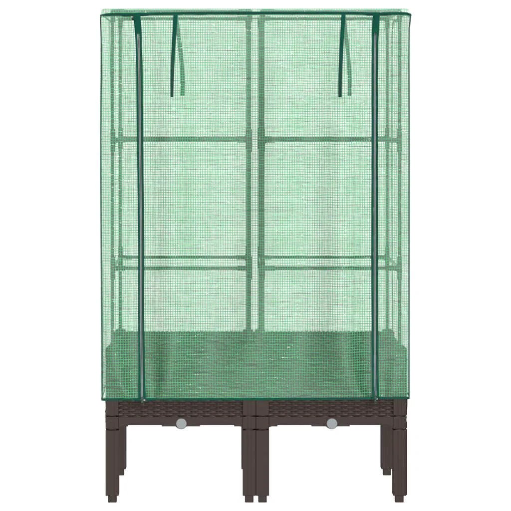 vidaXL vidaXL Raised Bed with Greenhouse Cover Rattan Look 40x40x140 cm - Greenhouse