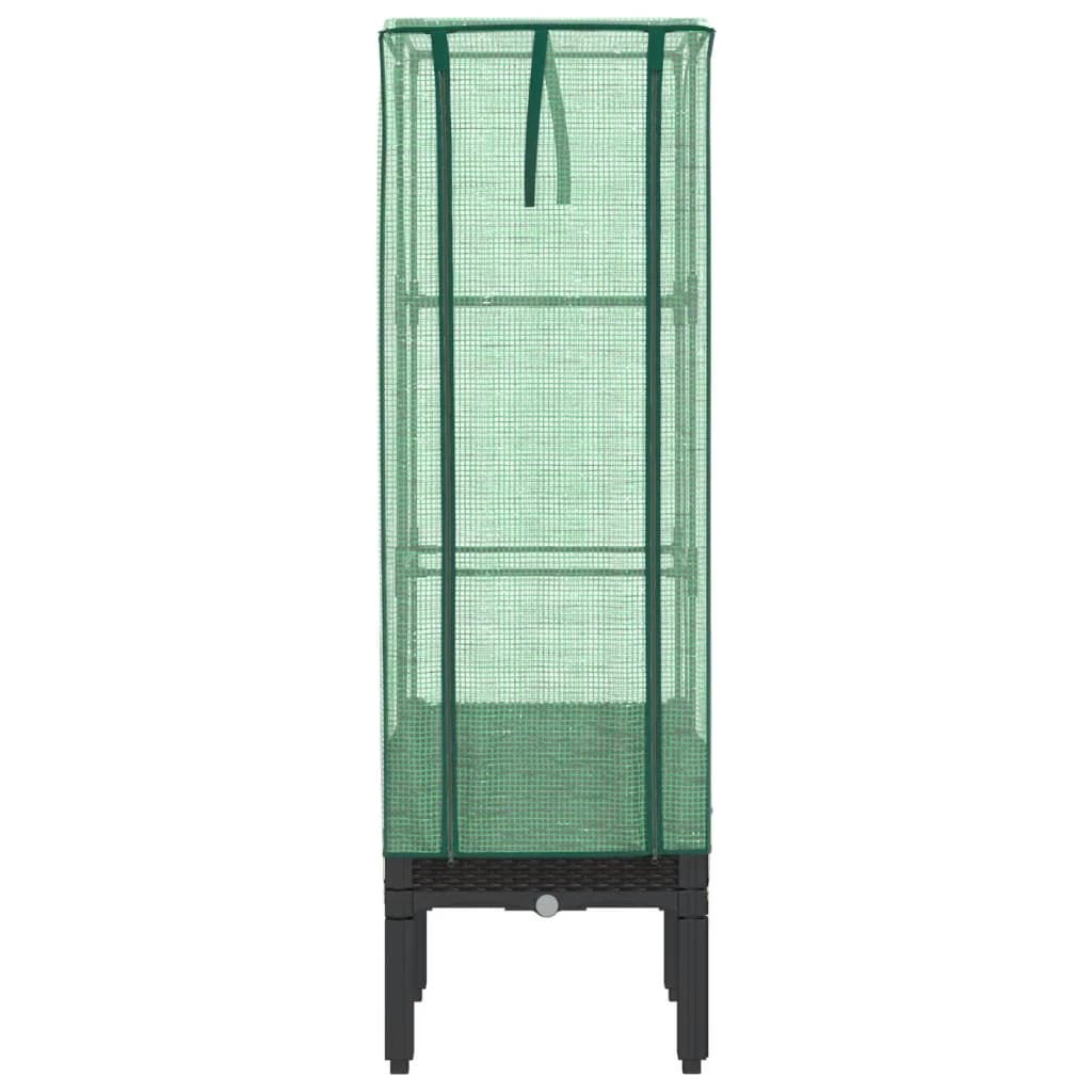 vidaXL Raised Bed with Greenhouse Cover Rattan Look 40x40x140 cm by vidaXL