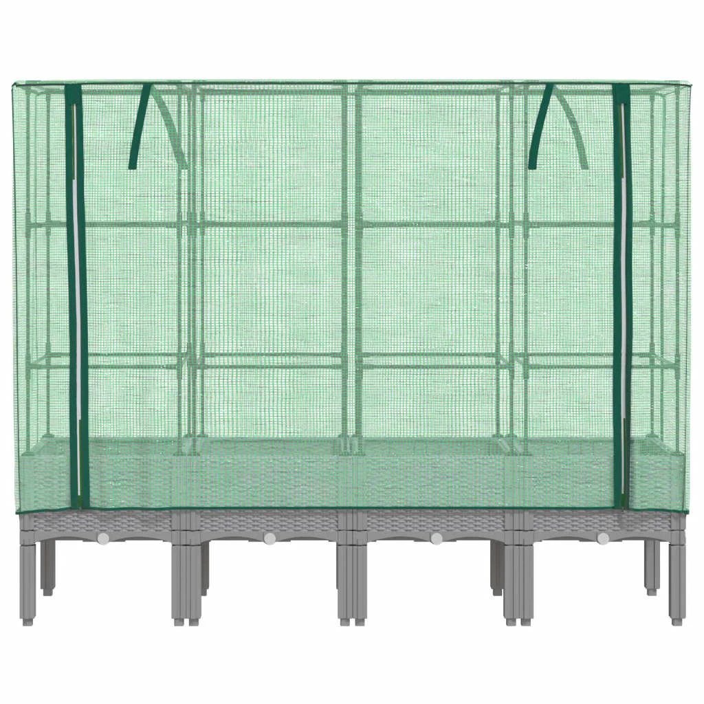 vidaXL vidaXL Raised Bed with Greenhouse Cover Rattan Look 40x40x140 cm - Greenhouse