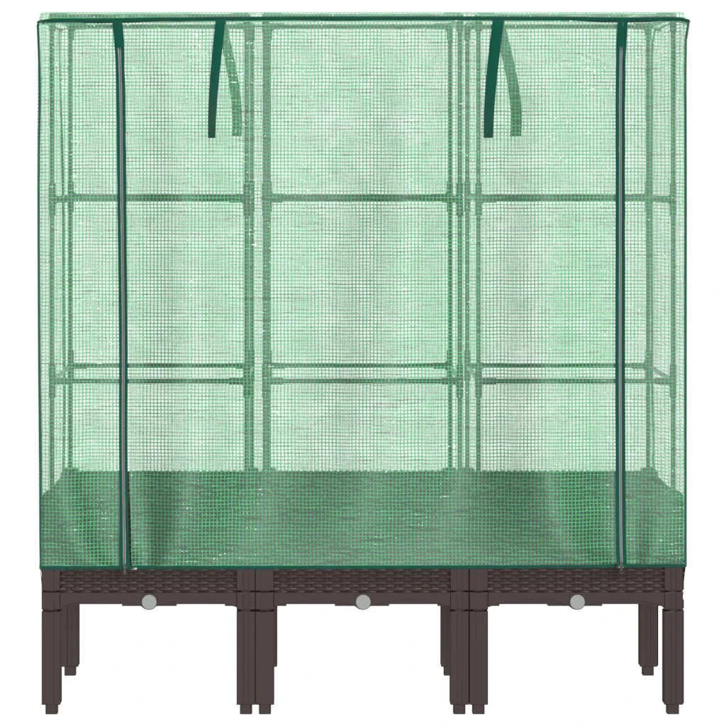 vidaXL Raised Bed with Greenhouse Cover Rattan Look 40x40x140 cm by vidaXL