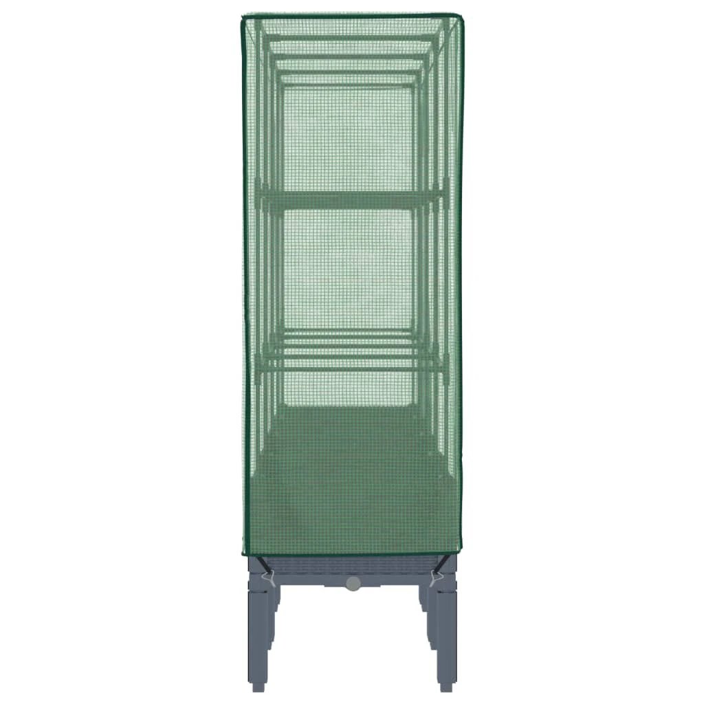 vidaXL vidaXL Raised Bed with Greenhouse Cover Rattan Look 40x40x140 cm - Greenhouse