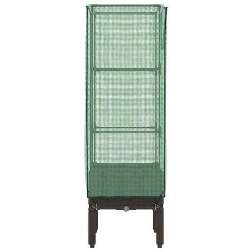 vidaXL vidaXL Raised Bed with Greenhouse Cover Rattan Look 40x40x140 cm - Greenhouse