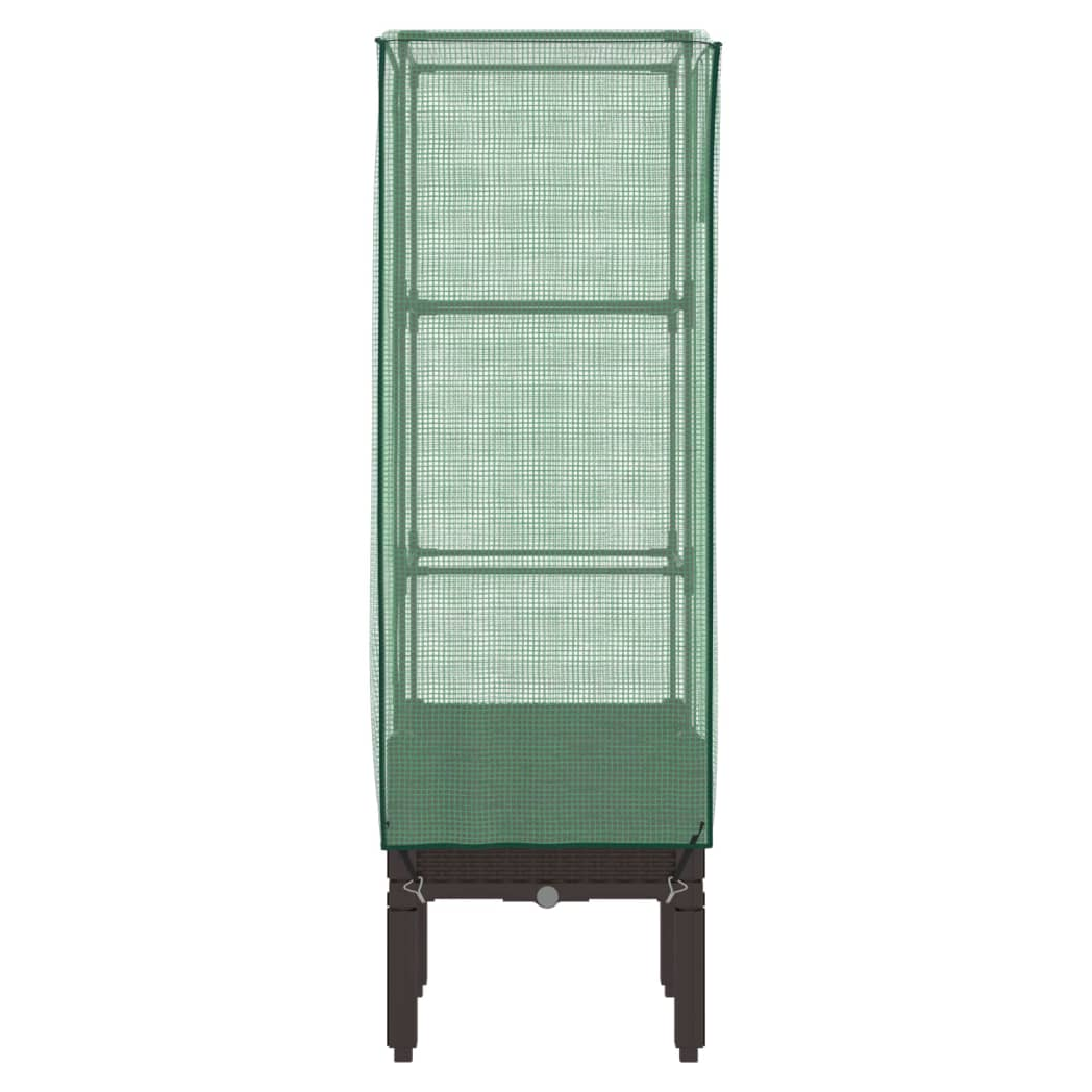 vidaXL Raised Bed with Greenhouse Cover Rattan Look 40x40x140 cm by vidaXL