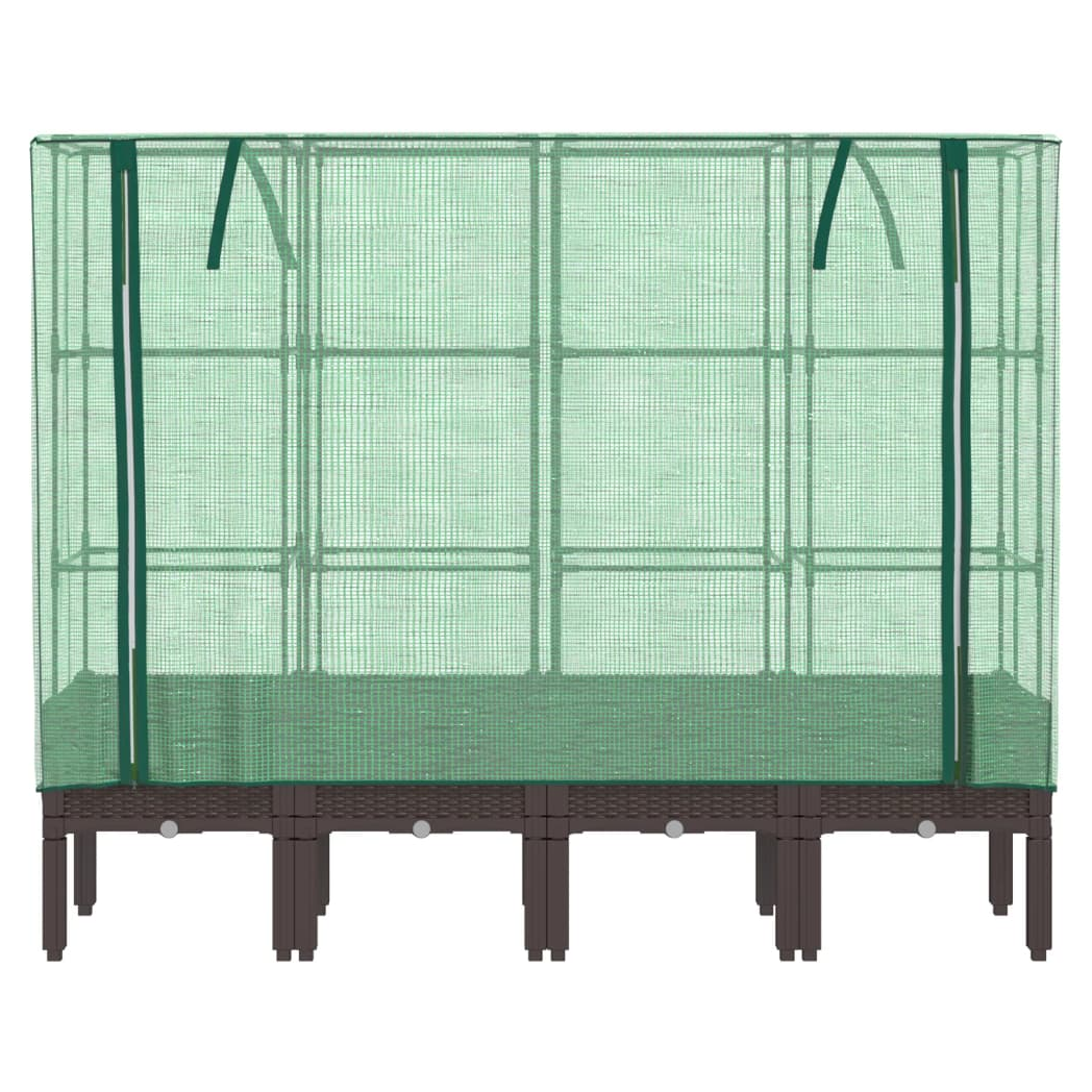 vidaXL vidaXL Raised Bed with Greenhouse Cover Rattan Look 40x40x140 cm - Greenhouse