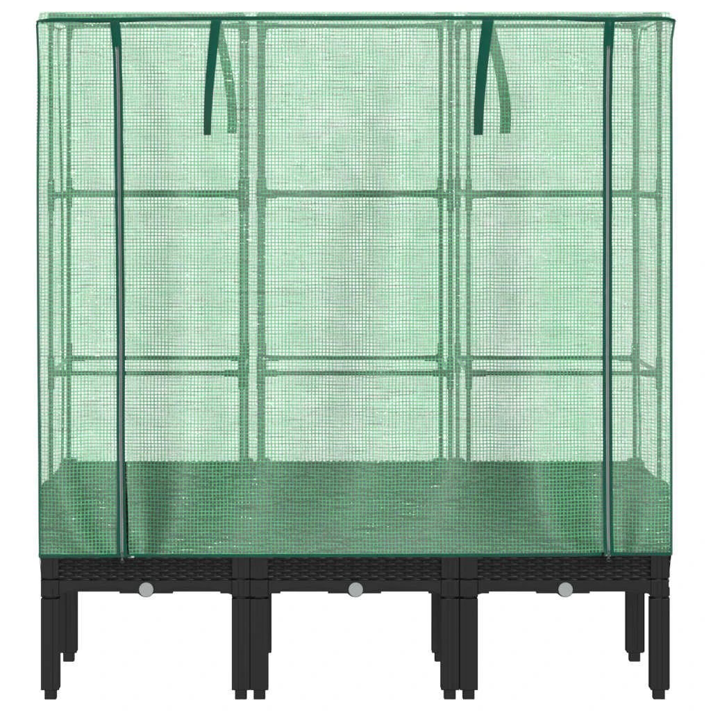 vidaXL vidaXL Raised Bed with Greenhouse Cover Rattan Look 40x40x140 cm - Greenhouse
