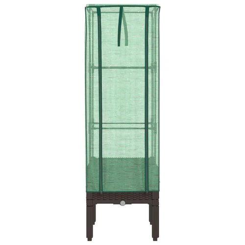 vidaXL vidaXL Raised Bed with Greenhouse Cover Rattan Look 40x40x140 cm - Greenhouse