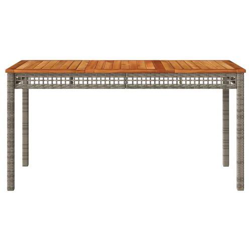 vidaXL Garden Table Black 80x80x75 cm Poly Rattan Acacia Wood by vidaXL