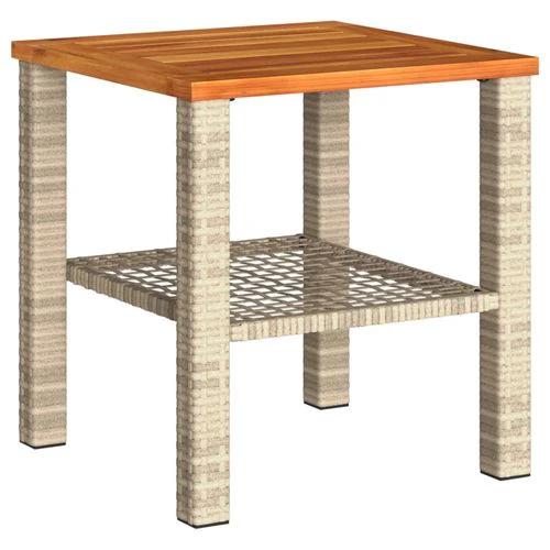vidaXL Garden Table Black 80x80x75 cm Poly Rattan Acacia Wood -