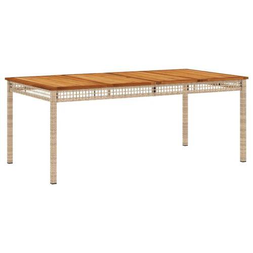 vidaXL Garden Table Black 80x80x75 cm Poly Rattan Acacia Wood by vidaXL