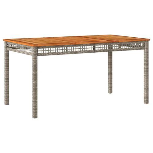 vidaXL Garden Table Black 80x80x75 cm Poly Rattan Acacia Wood by vidaXL