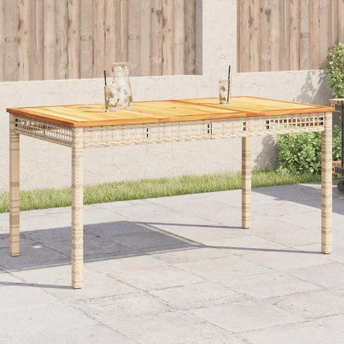 vidaXL Garden Table Black 80x80x75 cm Poly Rattan Acacia Wood -
