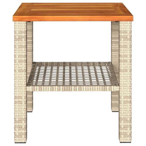 vidaXL Garden Table Black 80x80x75 cm Poly Rattan Acacia Wood -