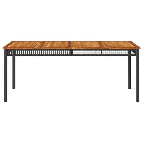 vidaXL Garden Table Black 80x80x75 cm Poly Rattan Acacia Wood by vidaXL